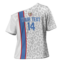 DR Congo Football Custom Cross Shoulder Shirt Come On Leopards White Color
