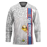 DR Congo Football Custom Hockey Jersey Come On Leopards White Color