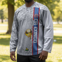 DR Congo Football Custom Hockey Jersey Come On Leopards White Color