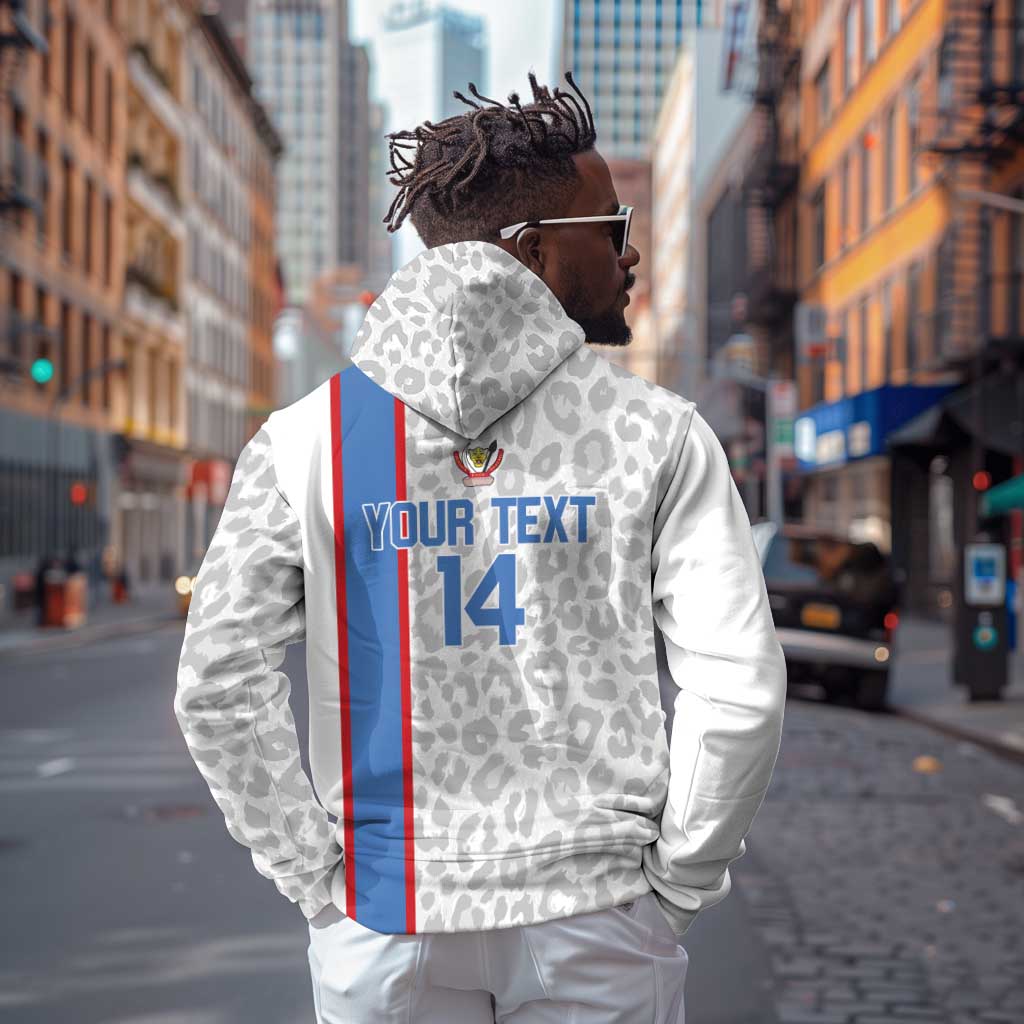 DR Congo Football Custom Hoodie Come On Leopards White Color