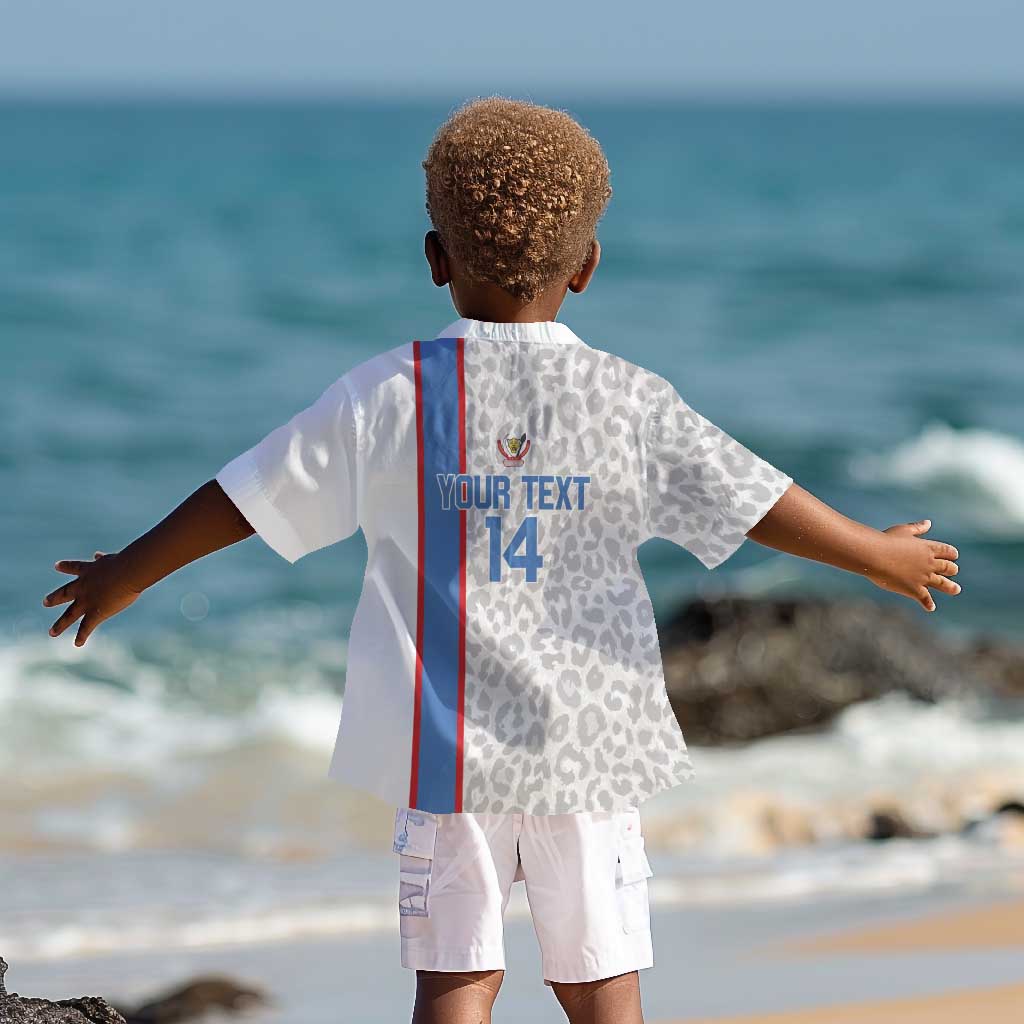 DR Congo Football Custom Kid Hawaiian Shirt Come On Leopards White Color