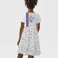 DR Congo Football Custom Kid Short Sleeve Dress Come On Leopards White Color