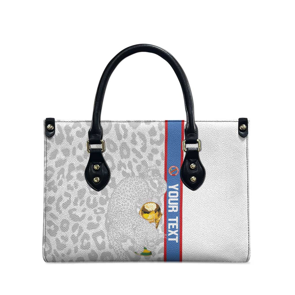 DR Congo Football Custom Leather Bag Come On Leopards White Color