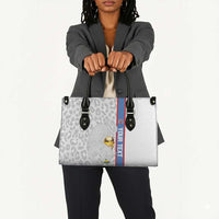 DR Congo Football Custom Leather Bag Come On Leopards White Color