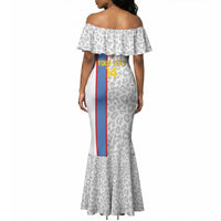DR Congo Football Custom Mermaid Dress Come On Leopards White Color