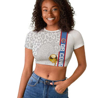 DR Congo Football Custom Raglan Cropped T shirt Come On Leopards White Color