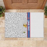 DR Congo Football Custom Rubber Doormat Come On Leopards White Color