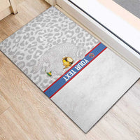 DR Congo Football Custom Rubber Doormat Come On Leopards White Color