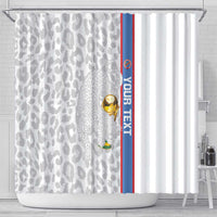 DR Congo Football Custom Shower Curtain Come On Leopards White Color