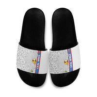 DR Congo Football Custom Slide Sandals Come On Leopards White Color