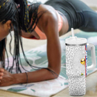 DR Congo Football Custom Tumbler With Handle Come On Leopards White Color