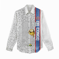 DR Congo Football Custom Women Casual Shirt Come On Leopards White Color