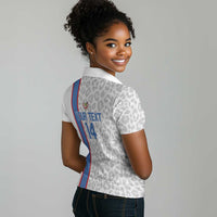 DR Congo Football Custom Women Polo Shirt Come On Leopards White Color