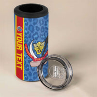 DR Congo Football Custom 4 in 1 Can Cooler Tumbler Come On Leopards Blue Color