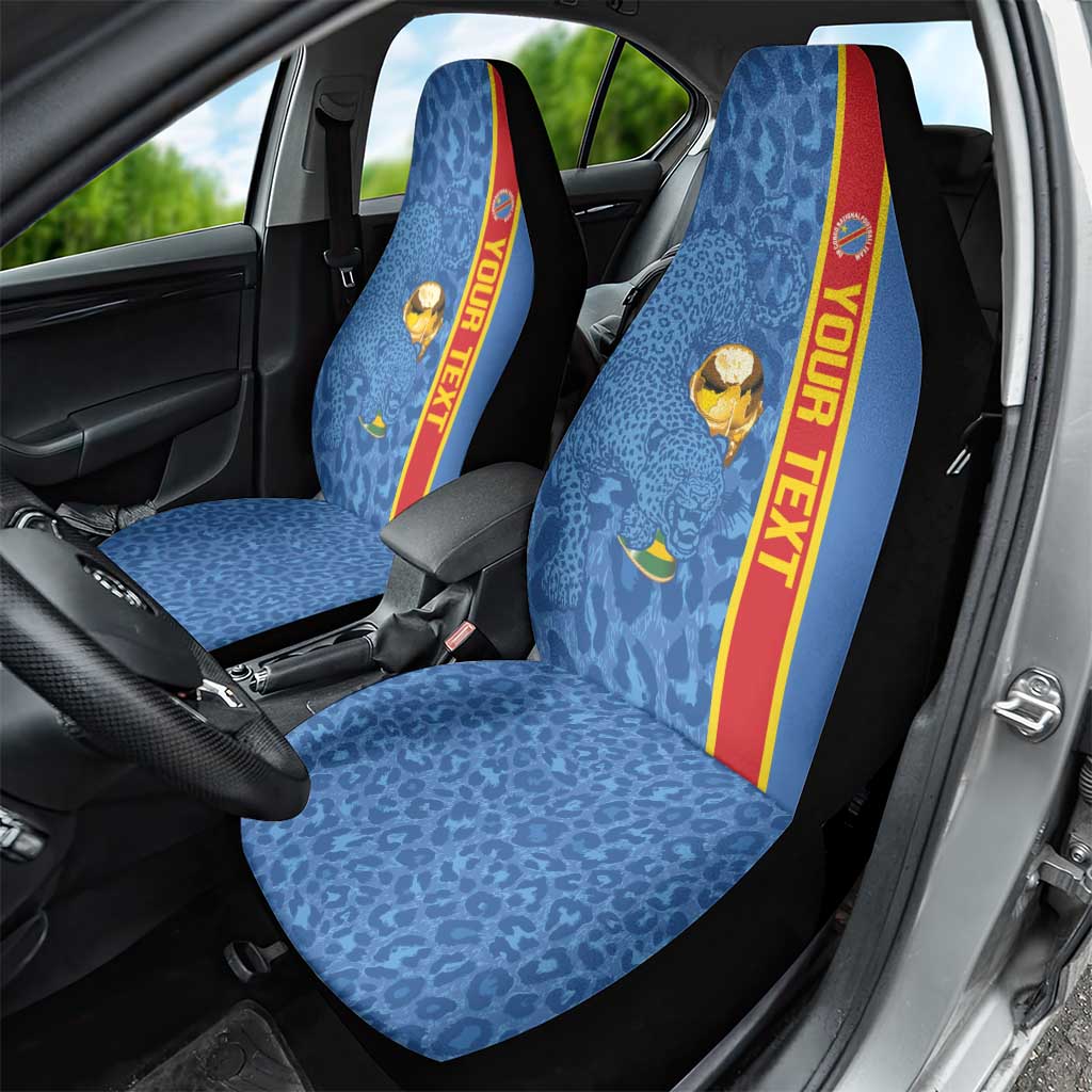 DR Congo Football Custom Car Seat Cover Come On Leopards Blue Color