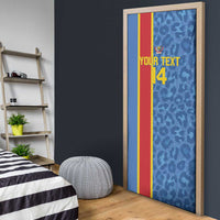 DR Congo Football Custom Door Cover Come On Leopards Blue Color