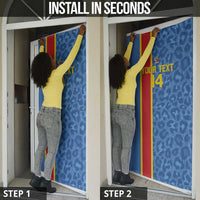 DR Congo Football Custom Door Cover Come On Leopards Blue Color