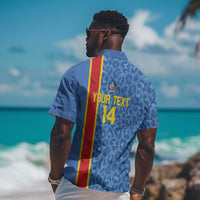 DR Congo Football Custom Hawaiian Shirt Come On Leopards Blue Color
