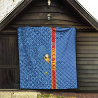 DR Congo Football Custom Quilt Come On Leopards Blue Color