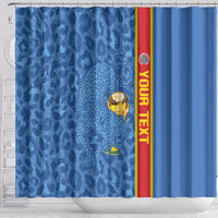 DR Congo Football Custom Shower Curtain Come On Leopards Blue Color