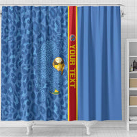 DR Congo Football Custom Shower Curtain Come On Leopards Blue Color