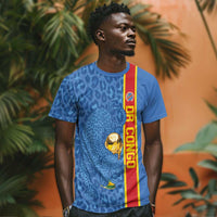 DR Congo Football Custom T shirt Come On Leopards Blue Color