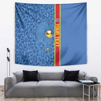DR Congo Football Custom Tapestry Come On Leopards Blue Color