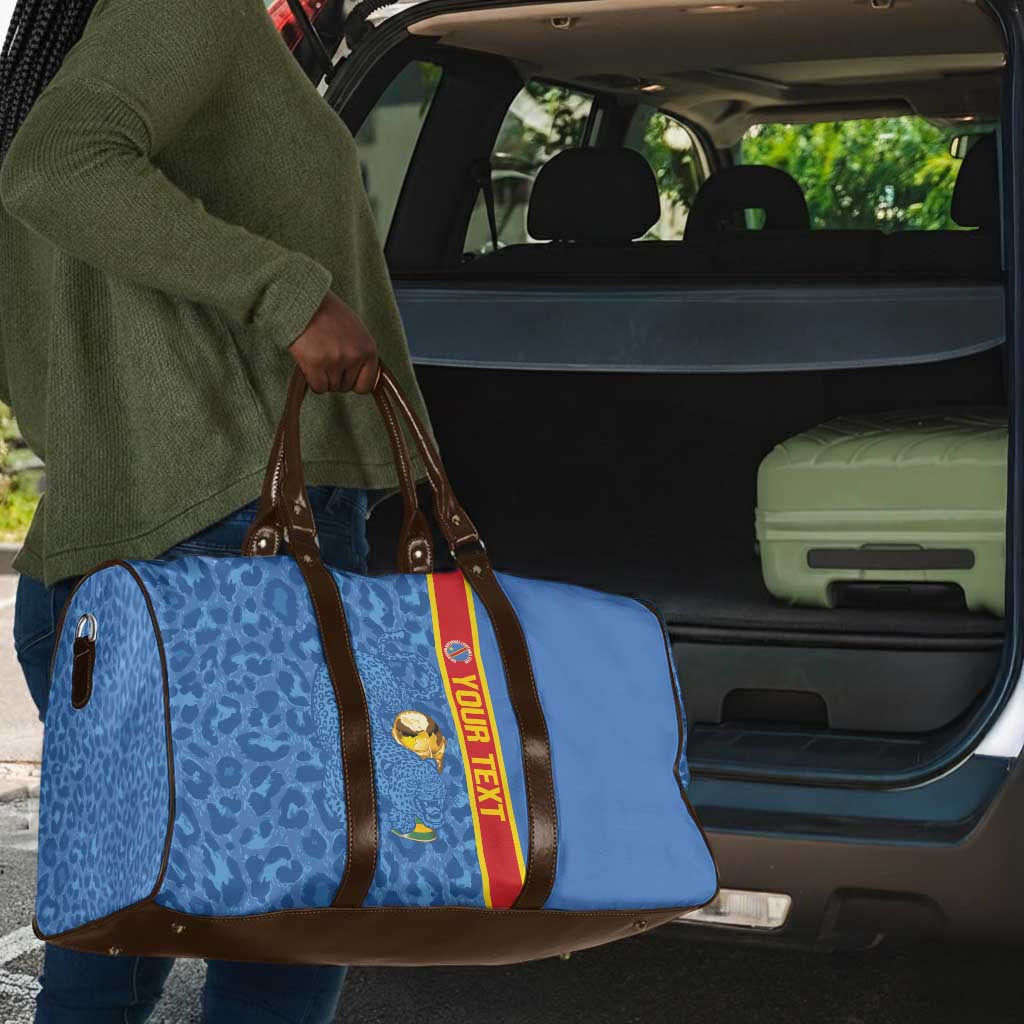 DR Congo Football Custom Travel Bag Come On Leopards Blue Color