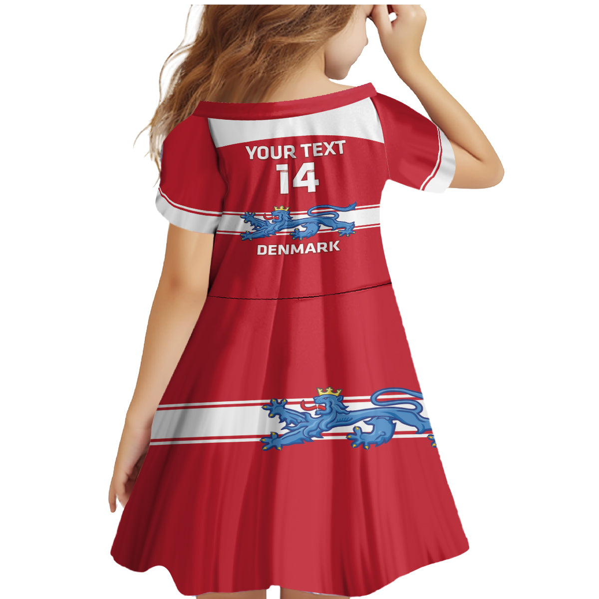 Custom Denmark Hockey Family Matching Mermaid Dress and Hawaiian Shirt Go Danish Lions - Wonder Print Shop