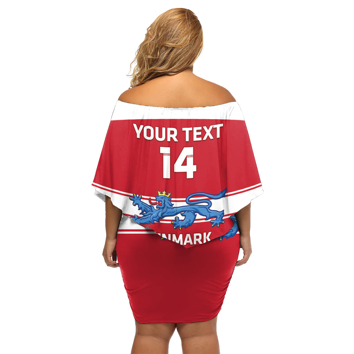 Custom Denmark Hockey Family Matching Off Shoulder Short Dress and Hawaiian Shirt Go Danish Lions - Wonder Print Shop