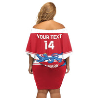 Custom Denmark Hockey Family Matching Off Shoulder Short Dress and Hawaiian Shirt Go Danish Lions - Wonder Print Shop
