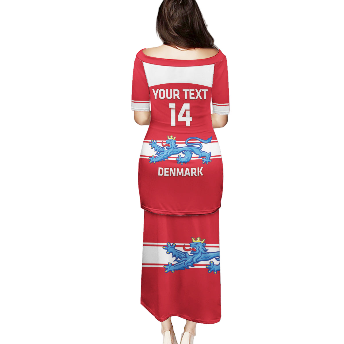 Custom Denmark Hockey Family Matching Puletasi and Hawaiian Shirt Go Danish Lions - Wonder Print Shop