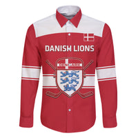 Custom Denmark Hockey Family Matching Short Sleeve Bodycon Dress and Hawaiian Shirt Go Danish Lions - Wonder Print Shop