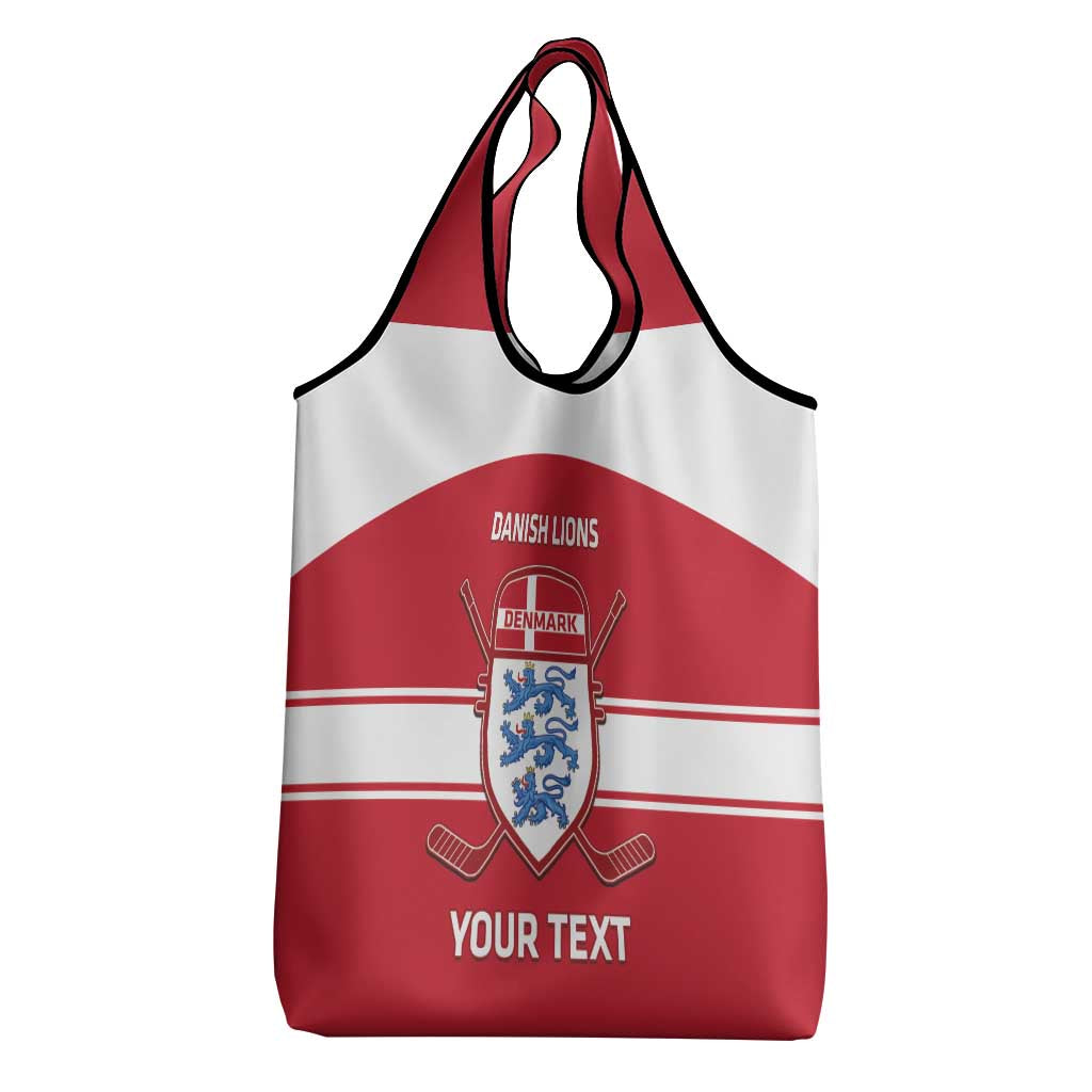 Custom Denmark Hockey Grocery Bag Go Danish Lions