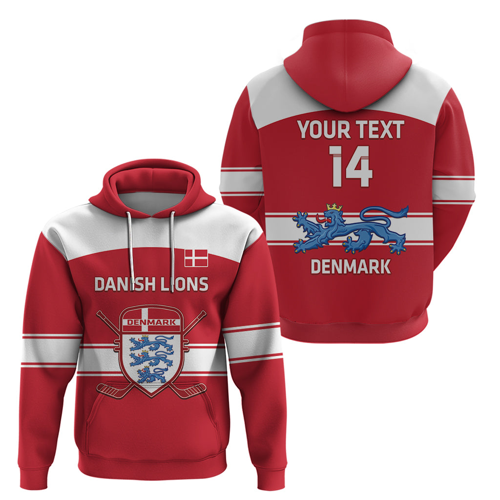 Custom Denmark Hockey Hoodie Go Danish Lions - Wonder Print Shop
