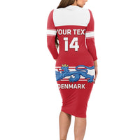 Custom Denmark Hockey Long Sleeve Bodycon Dress Go Danish Lions - Wonder Print Shop
