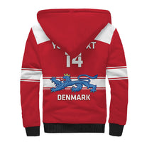 Custom Denmark Hockey Sherpa Hoodie Go Danish Lions - Wonder Print Shop