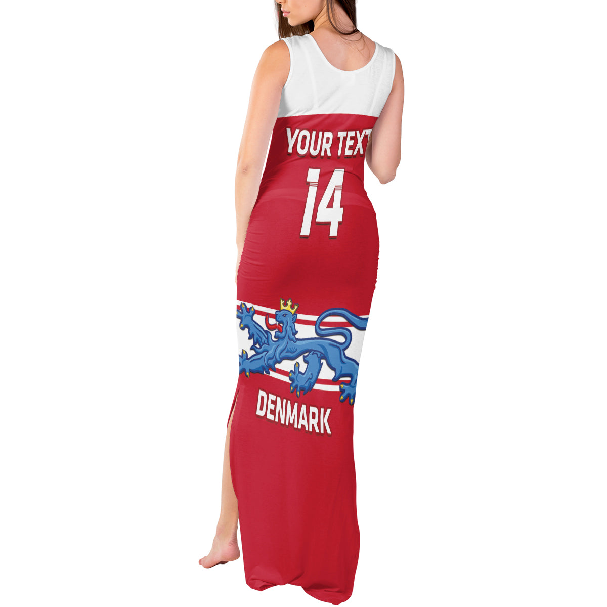 Custom Denmark Hockey Tank Maxi Dress Go Danish Lions - Wonder Print Shop