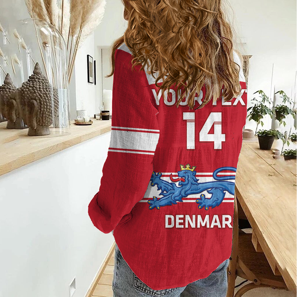 Custom Denmark Hockey Women Casual Shirt Go Danish Lions - Wonder Print Shop