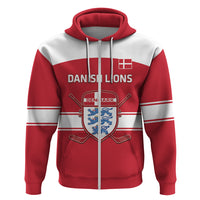 Custom Denmark Hockey Zip Hoodie Go Danish Lions - Wonder Print Shop