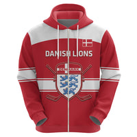 Custom Denmark Hockey Zip Hoodie Go Danish Lions - Wonder Print Shop