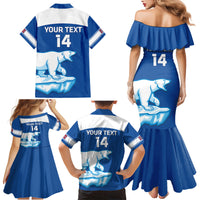 Custom Norway Hockey Family Matching Mermaid Dress and Hawaiian Shirt Go Norge Polar - Wonder Print Shop