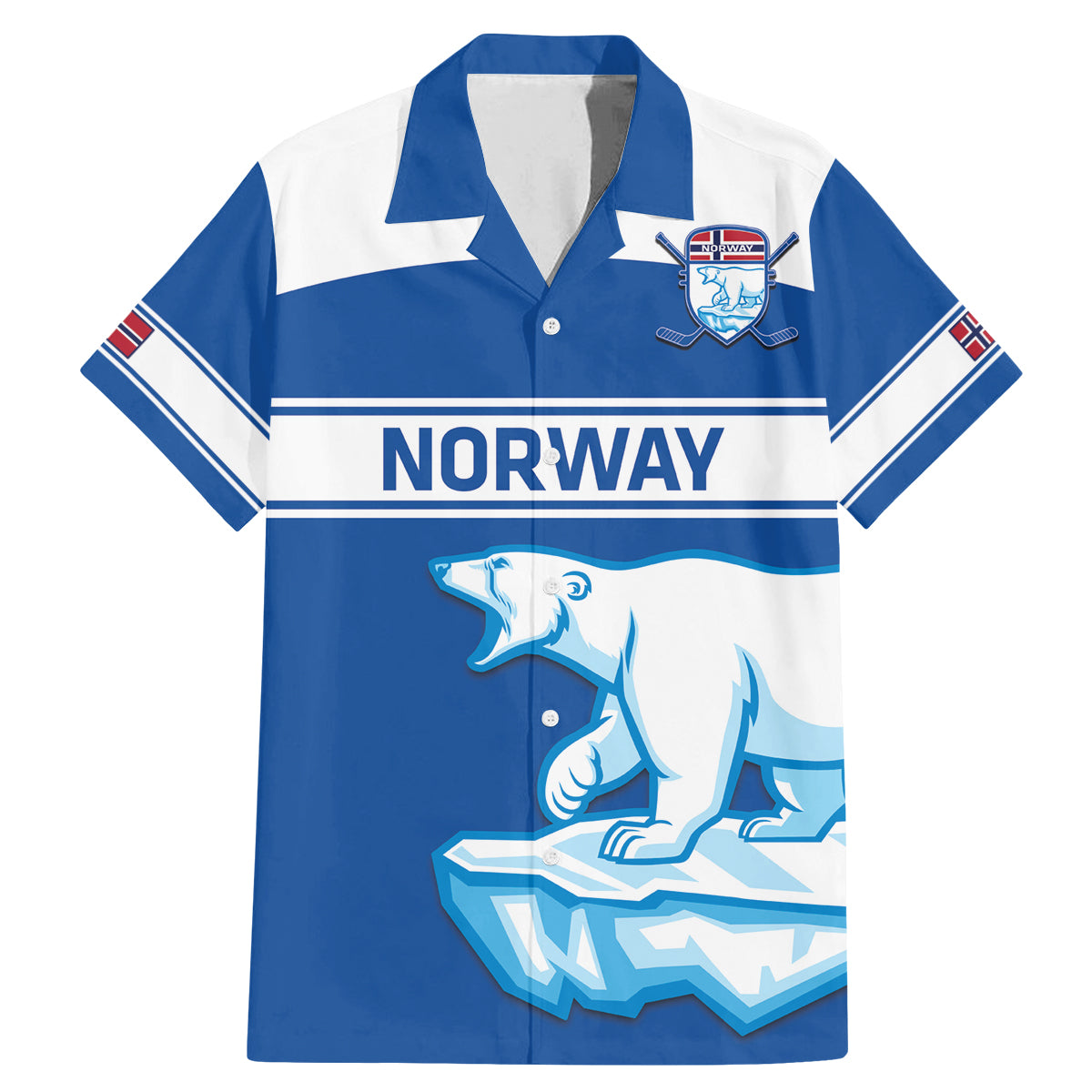 Custom Norway Hockey Family Matching Mermaid Dress and Hawaiian Shirt Go Norge Polar - Wonder Print Shop