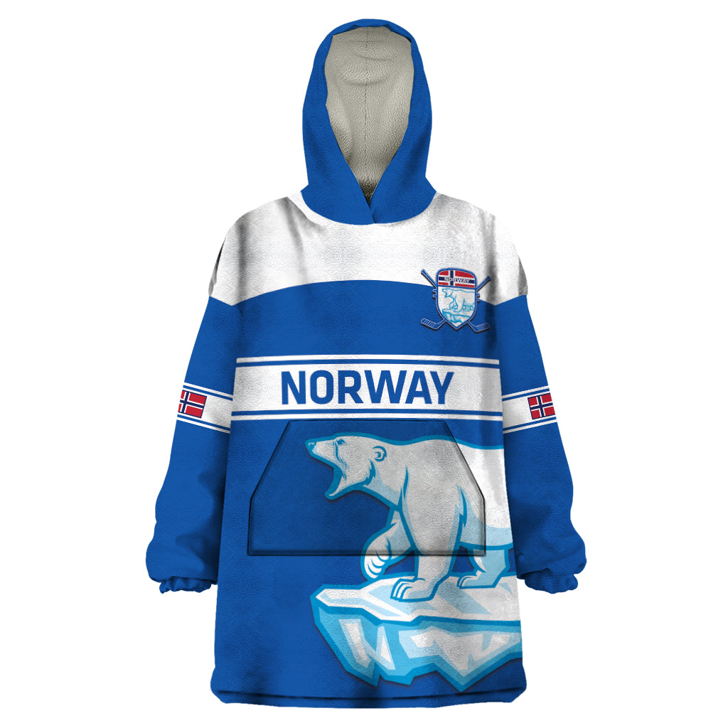 Custom Norway Hockey Wearable Blanket Hoodie Go Norge Polar