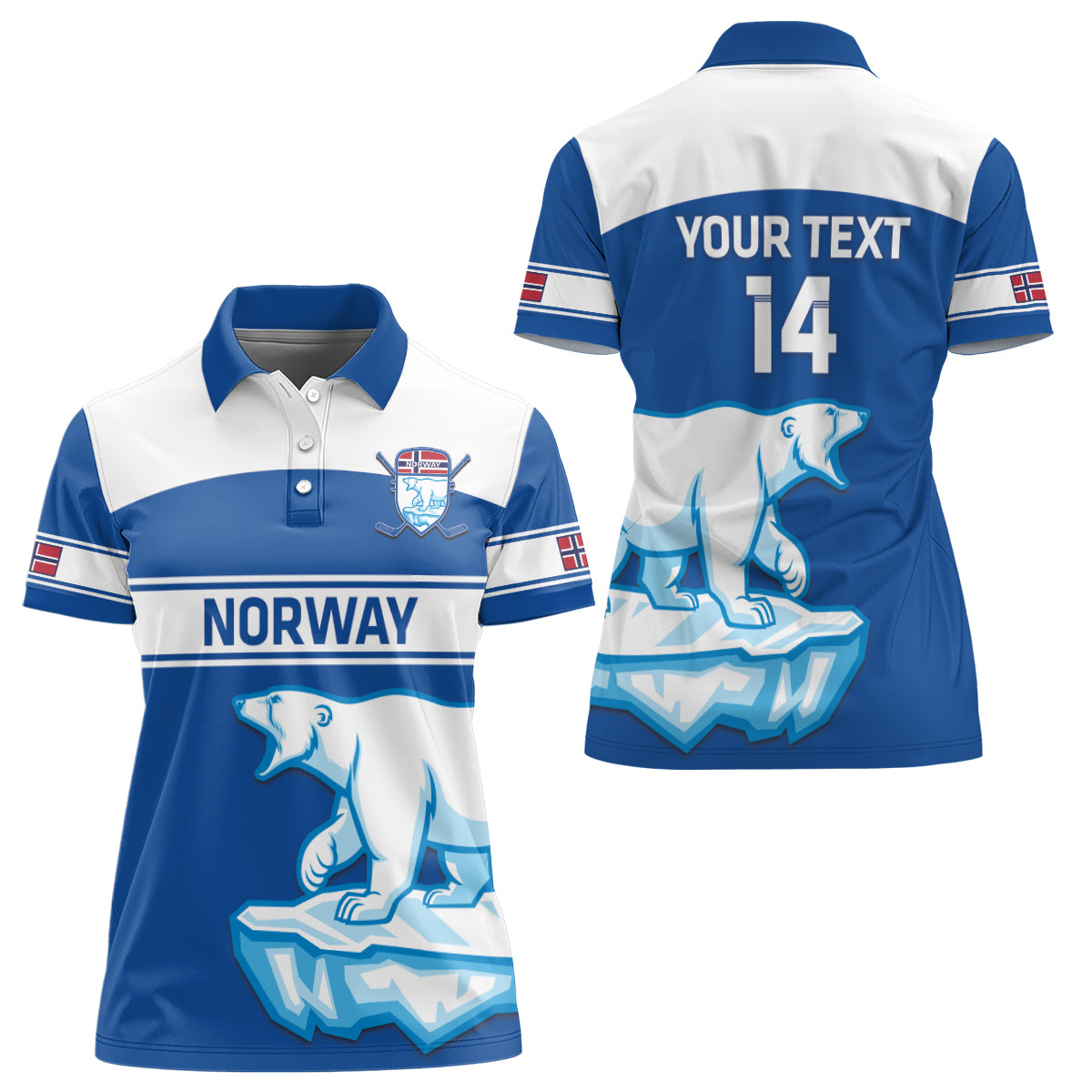 Custom Norway Hockey Women Polo Shirt Go Norge Polar - Wonder Print Shop