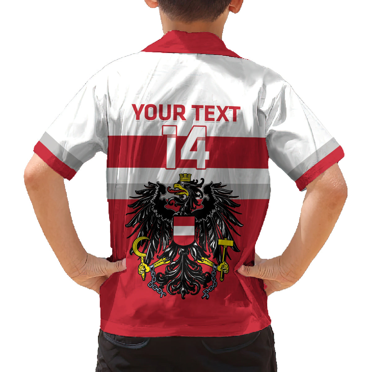 Custom Austria Hockey Family Matching Off The Shoulder Long Sleeve Dress and Hawaiian Shirt Go Osterreich Eagles - Wonder Print Shop