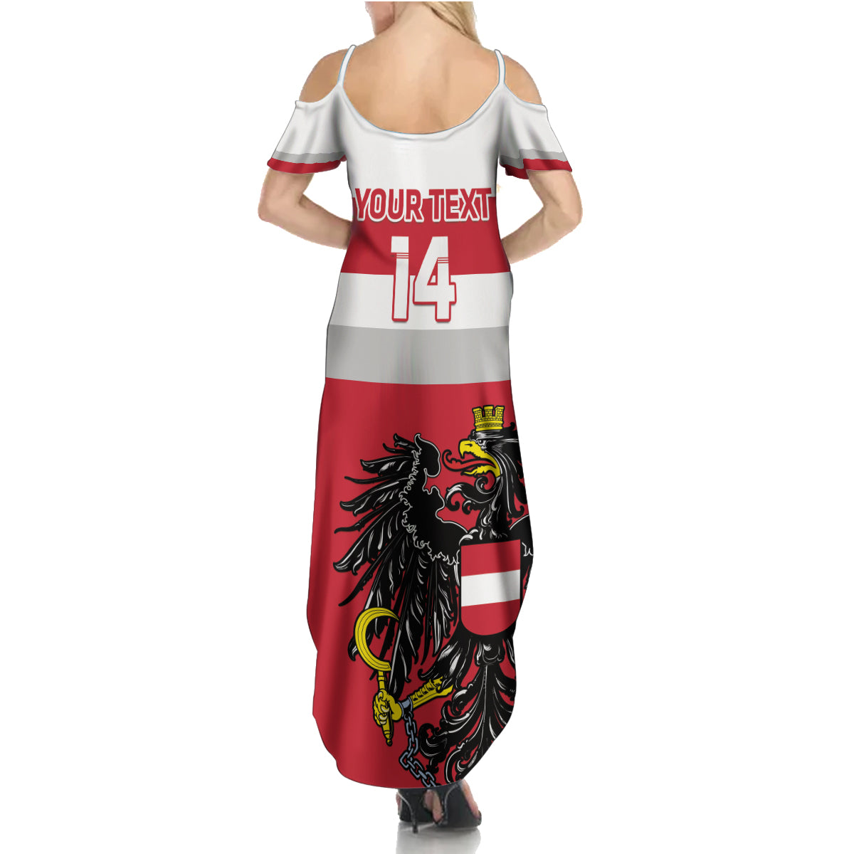 Custom Austria Hockey Family Matching Summer Maxi Dress and Hawaiian Shirt Go Osterreich Eagles - Wonder Print Shop