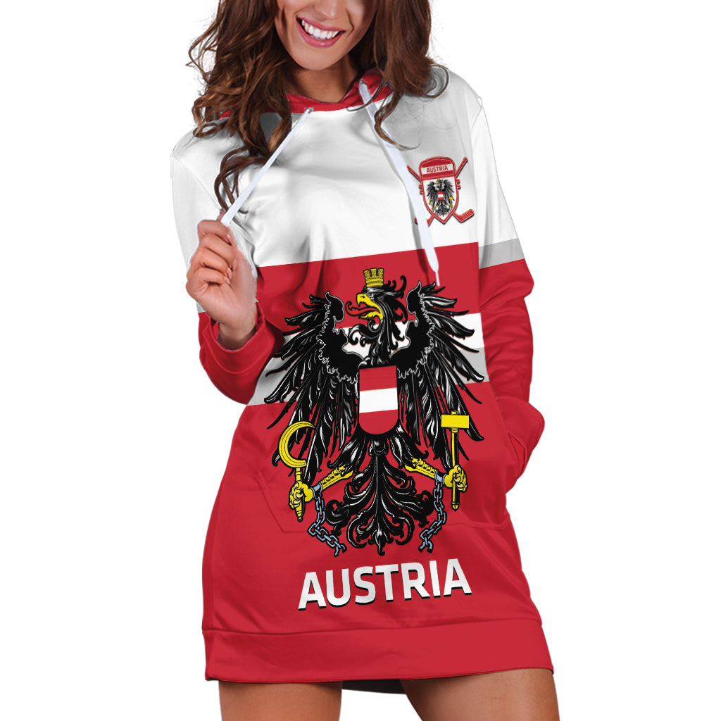 Custom Austria Hockey Hoodie Dress Go Osterreich Eagles