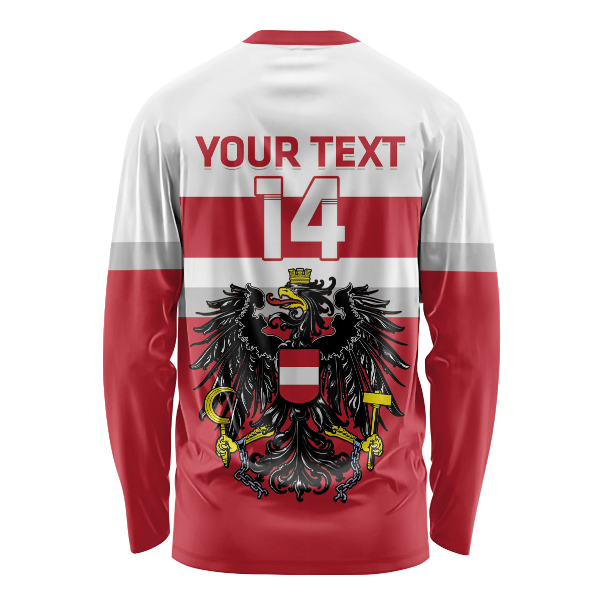 Custom Austria Hockey Long Sleeve Shirt Go Osterreich Eagles - Wonder Print Shop