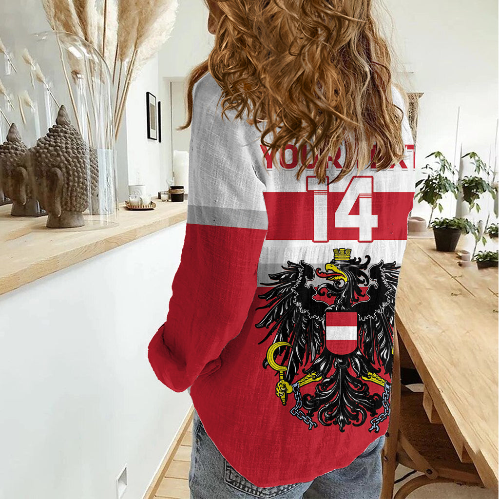 Custom Austria Hockey Women Casual Shirt Go Osterreich Eagles - Wonder Print Shop